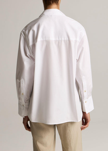 Cotton Oversized Button-Front Shirt - US 9823