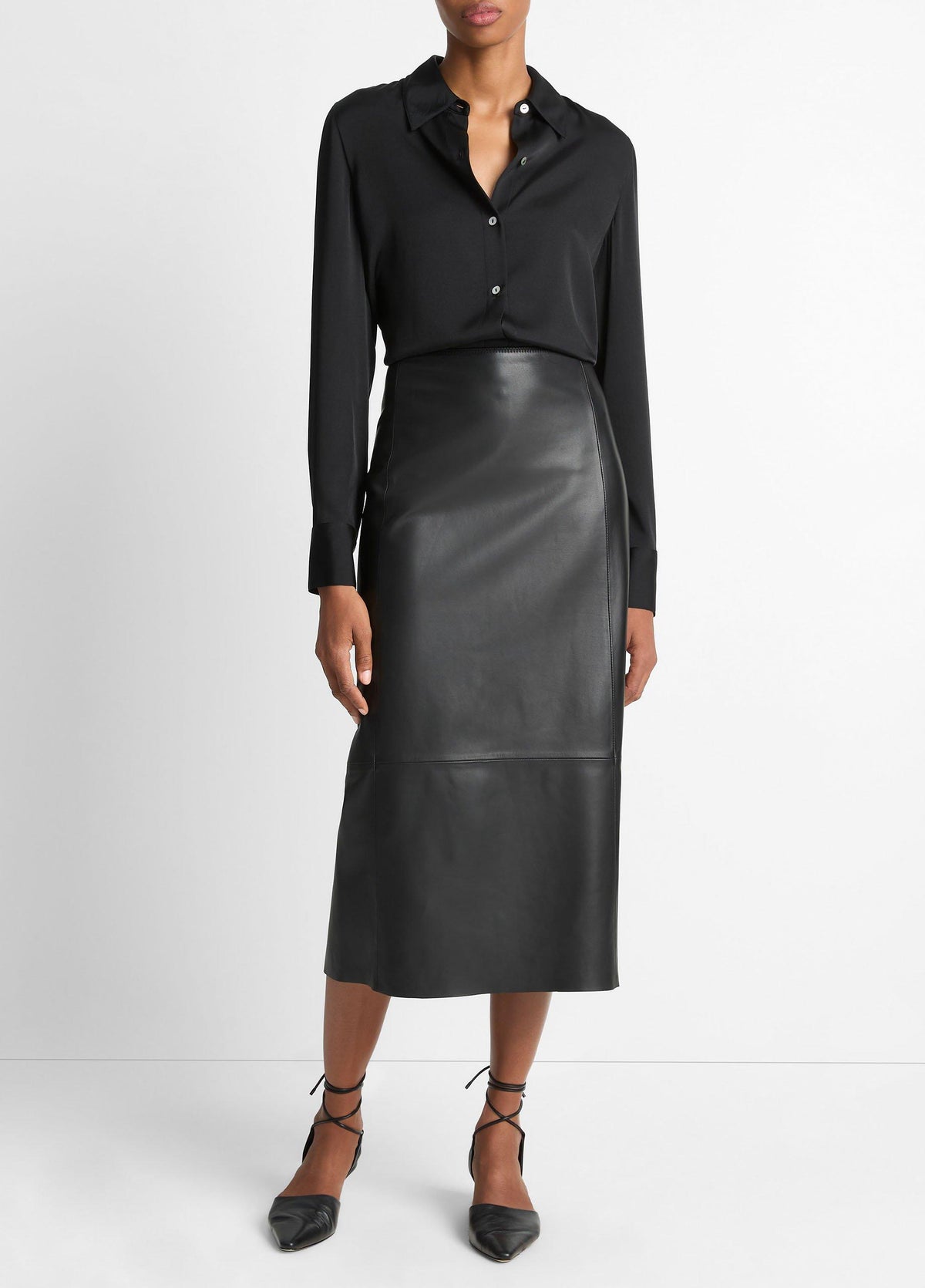 Silk-Blend Slim Button-Front Blouse - US 3948