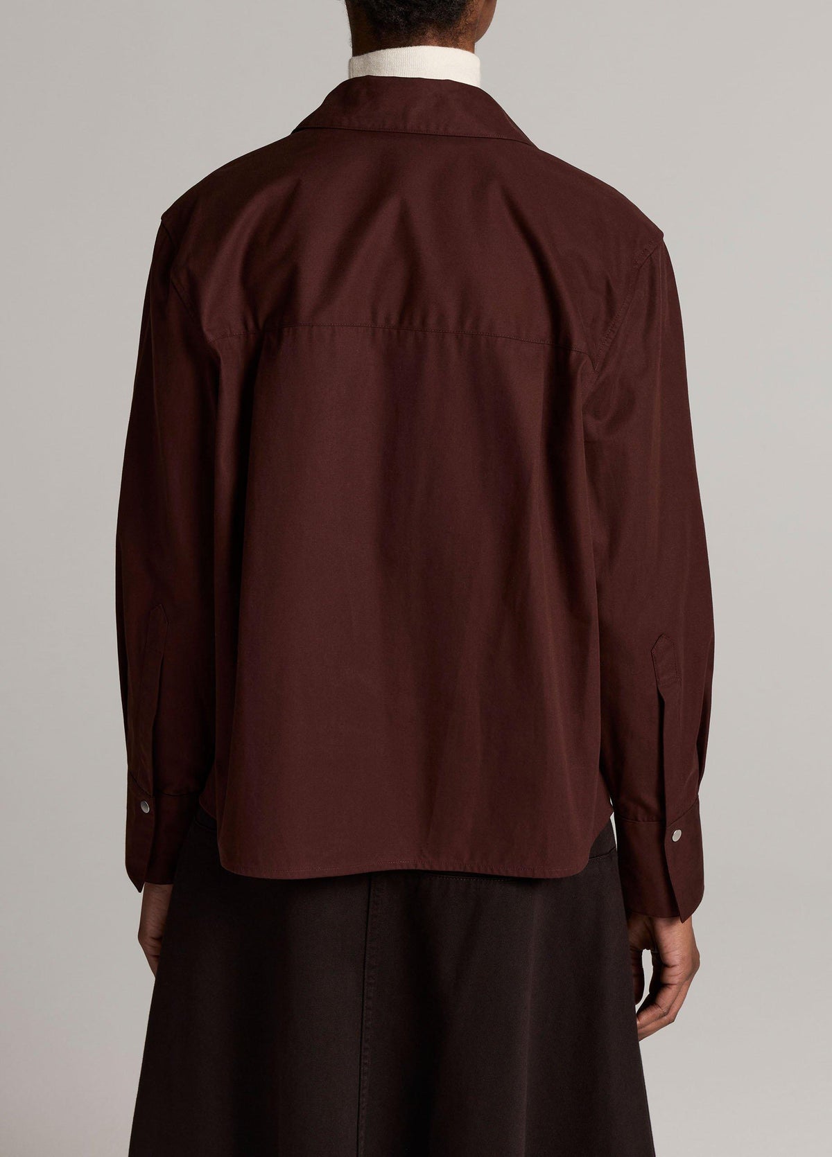 Cotton Metal-Snap Long-Sleeve Shirt - US 3029