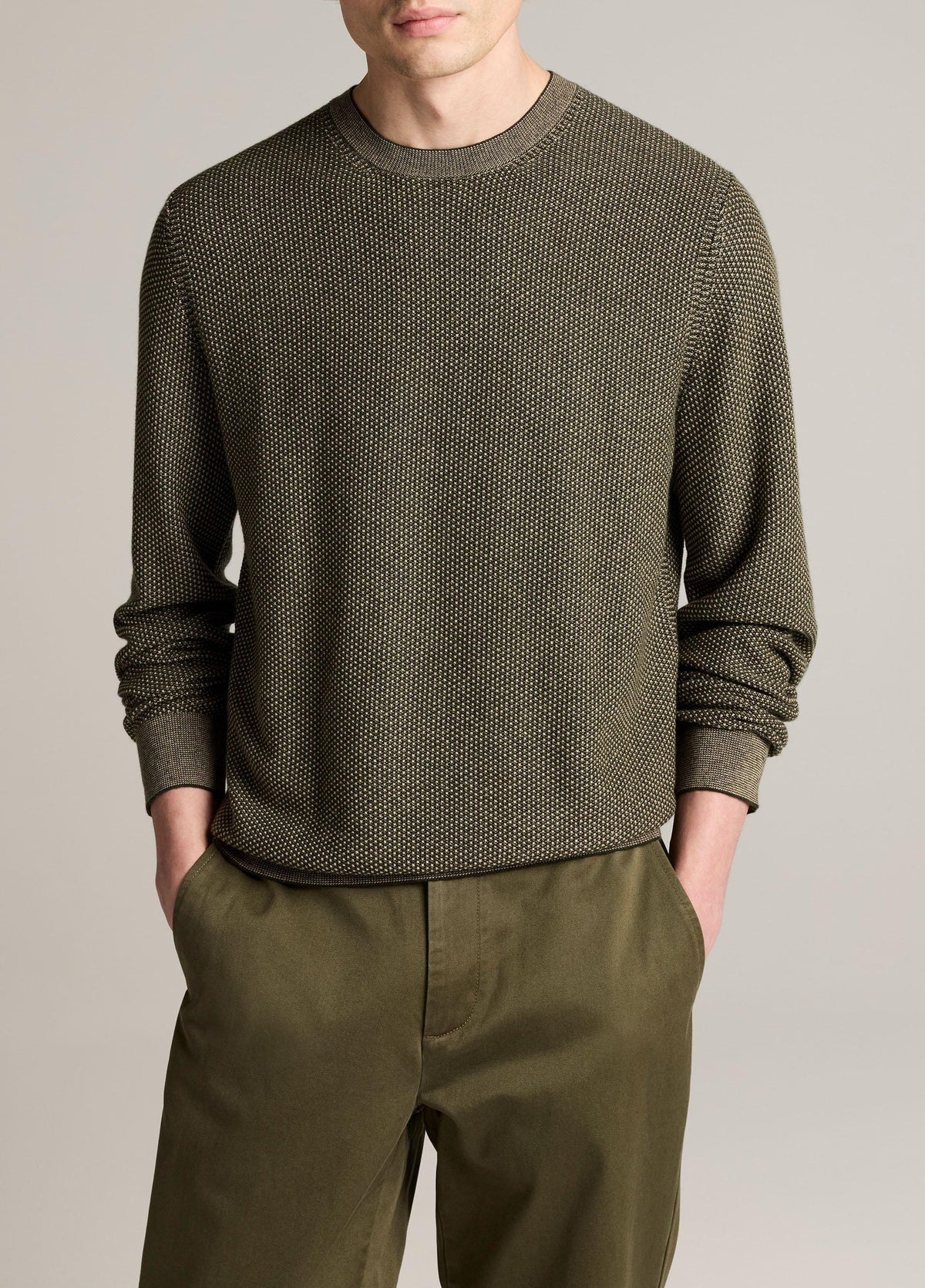 Geo-Jacquard Wool-Blend Crew Neck Sweater - US 7601