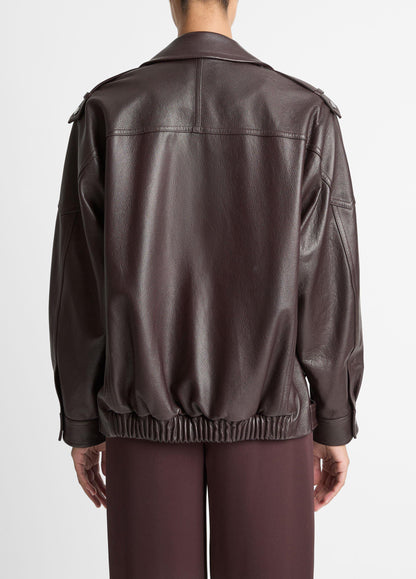 Leather Oversized Biker Jacket - US 1652