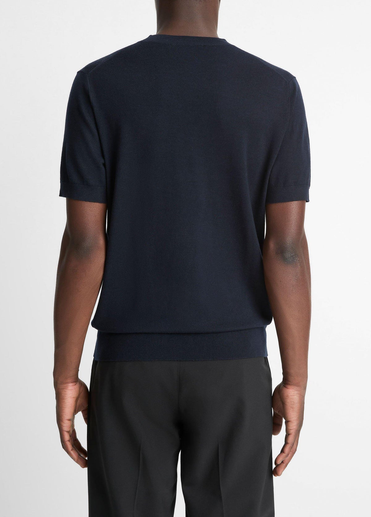 Featherweight Merino Wool-Cashmere Short-Sleeve Sweater - US 1673