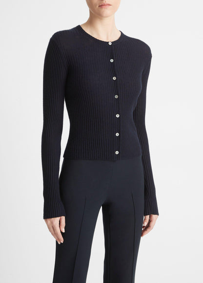Ribbed Cashmere-Silk Cardigan - US 2781