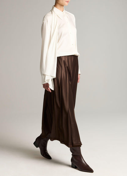 Raw-Edge Satin Skirt - US 0217