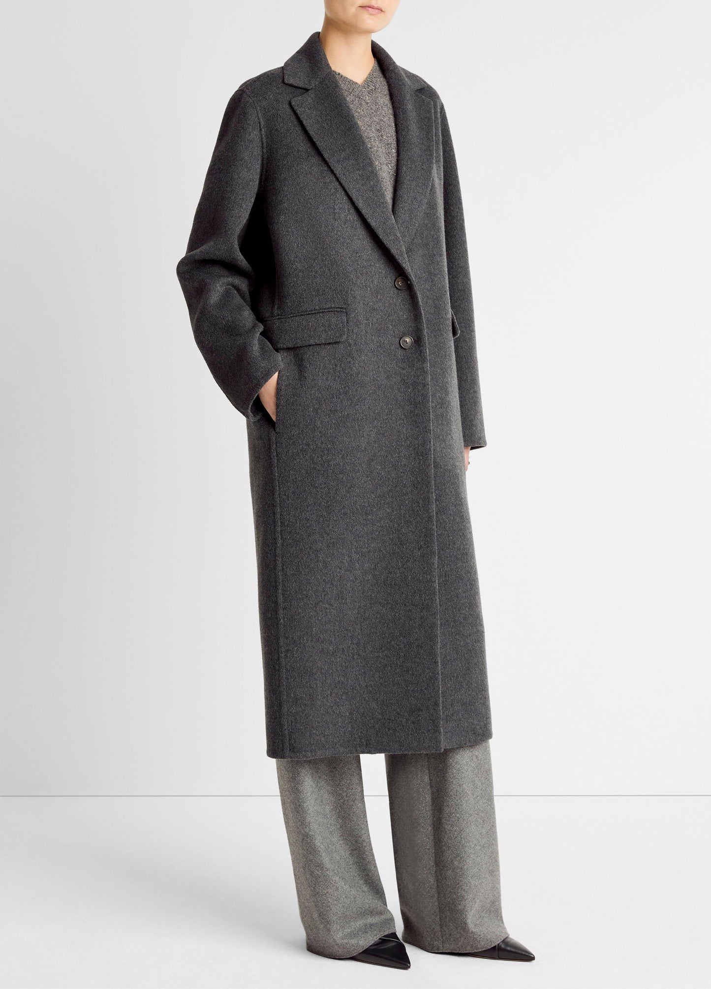 Wool-Blend Single-Breasted Coat - US 0305