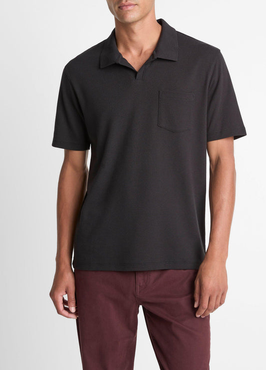 Cotton-Blend Johnny-Collar Polo Shirt - US 8568