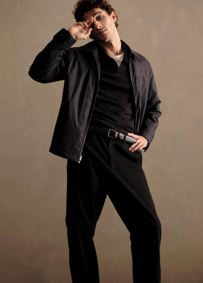Milano Pima Cotton-Blend Johnny-Collar Shirt - US 0541