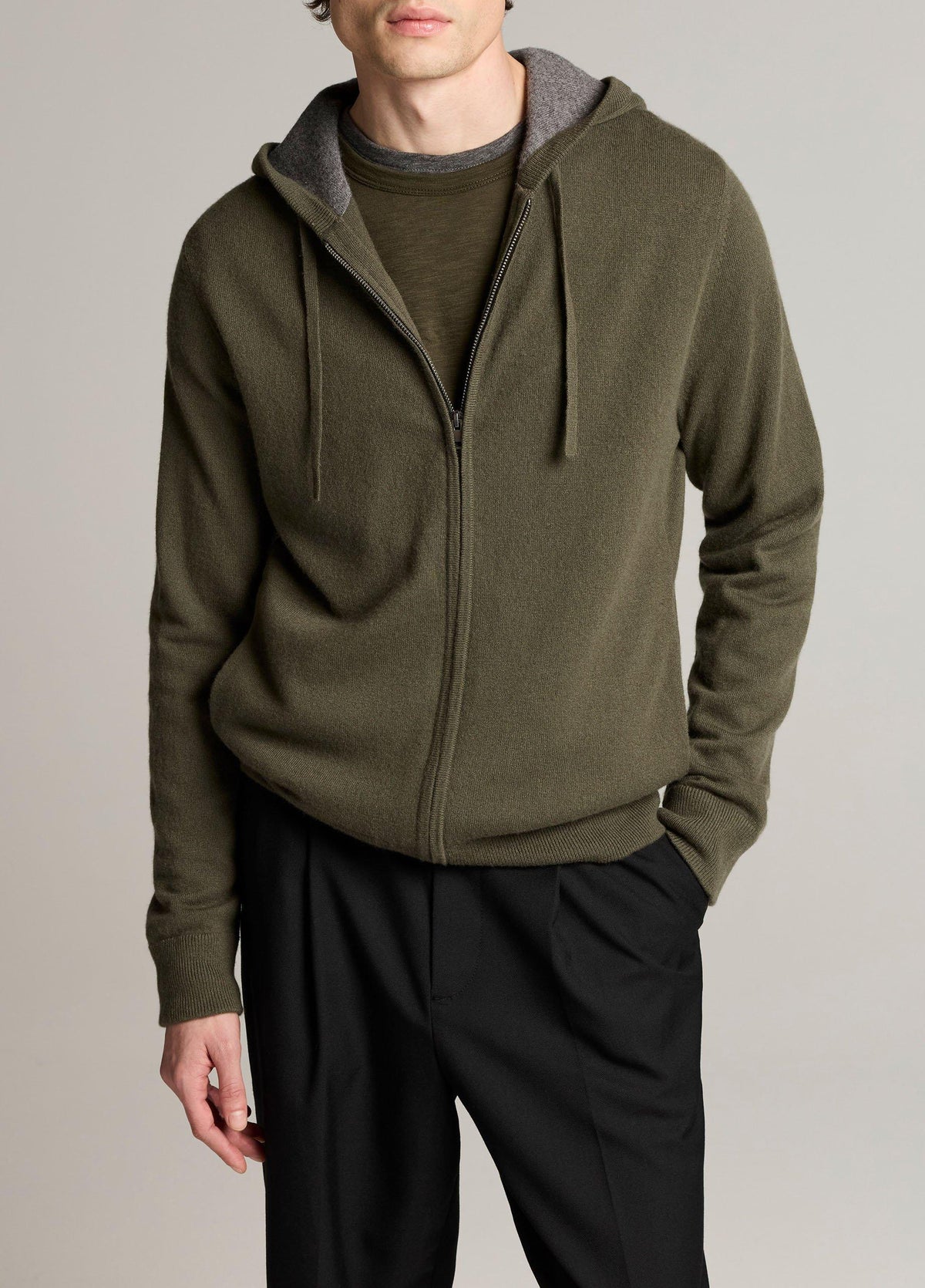 Cashmere Zip-Front Hoodie - US 1621