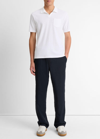 Cotton-Blend Johnny-Collar Polo Shirt - US 1218
