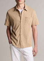 Sueded Cotton Jersey Button-Front Shirt - US 6576