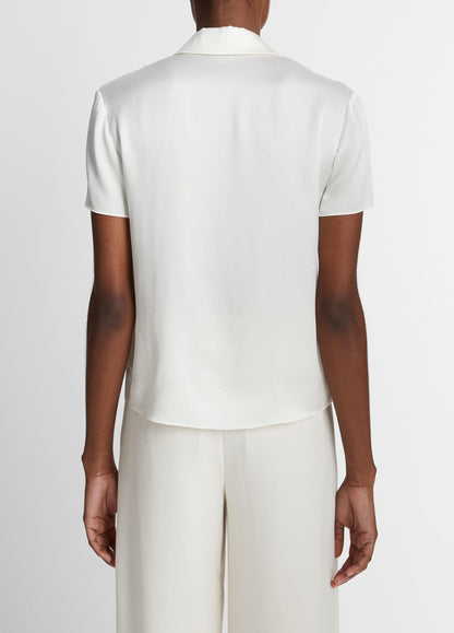 Silk Short-Sleeve Polo Shirt - US 6713