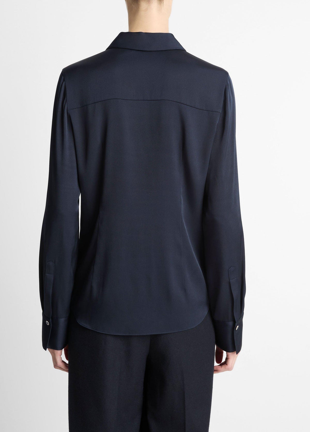 Silk-Blend Slim Button-Front Blouse - US 3761