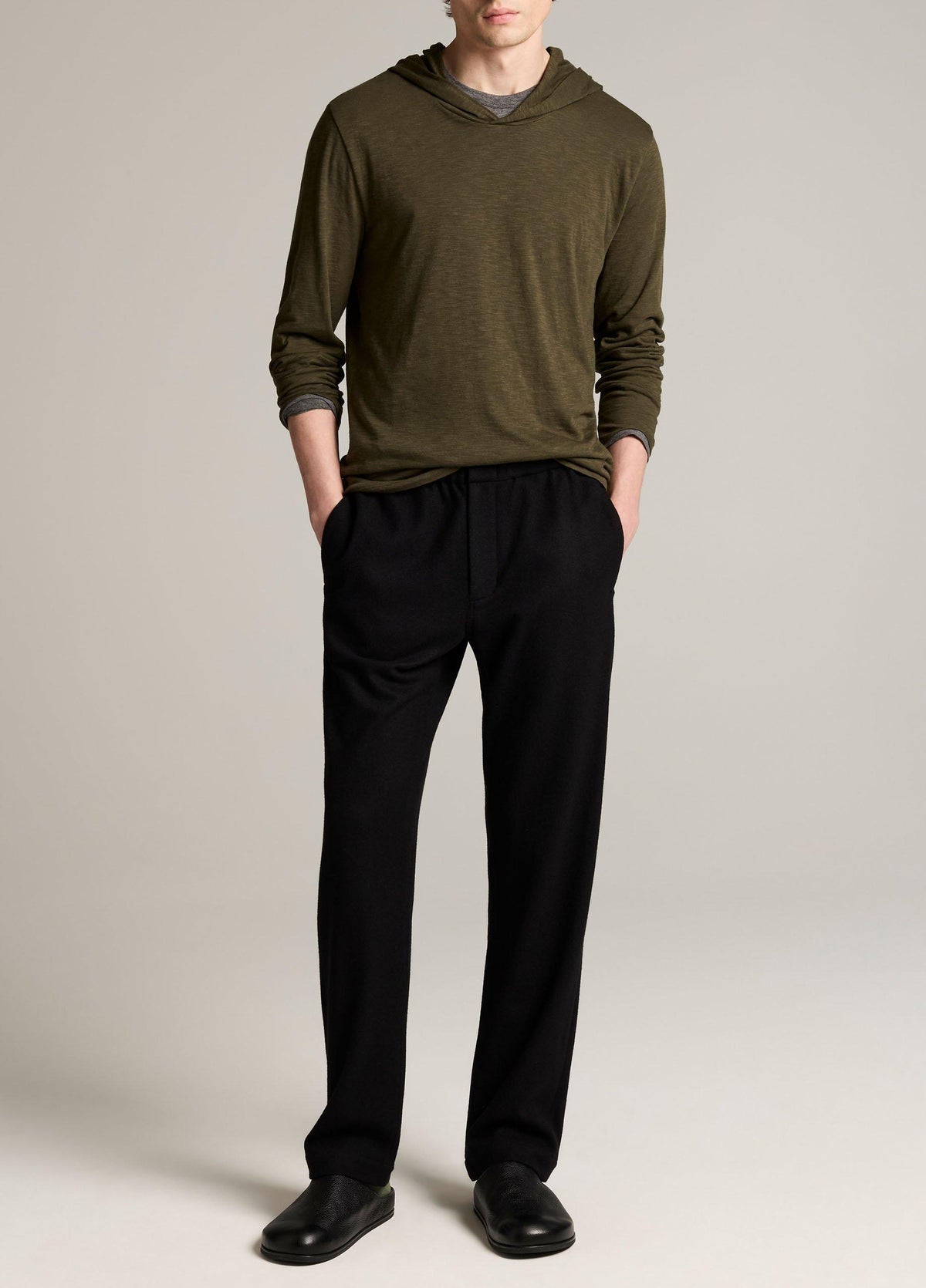 Slub Pima Cotton Double-Layer Hoodie - US 5047