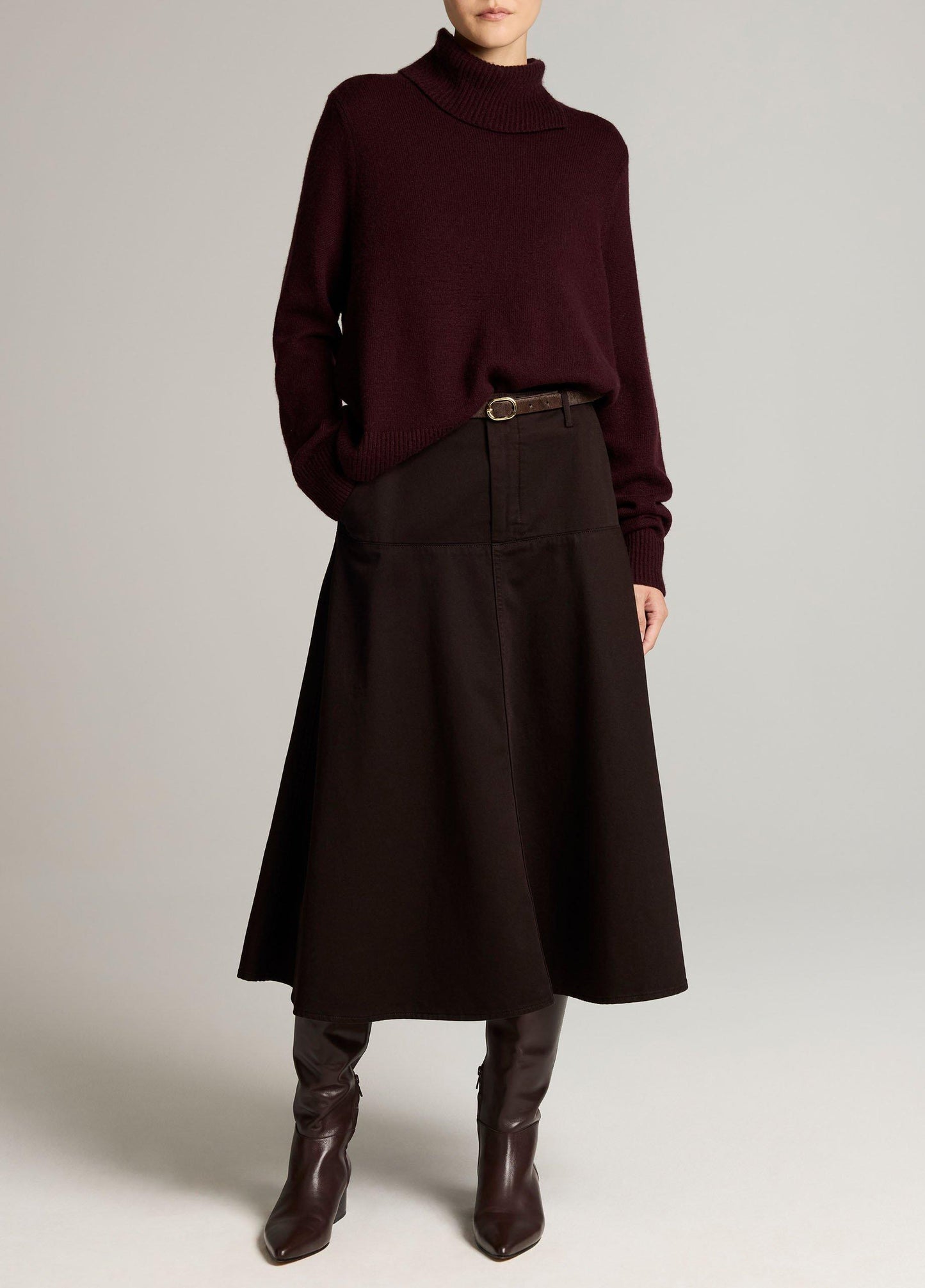 Washed Cotton Twill Full Skirt - US 6890