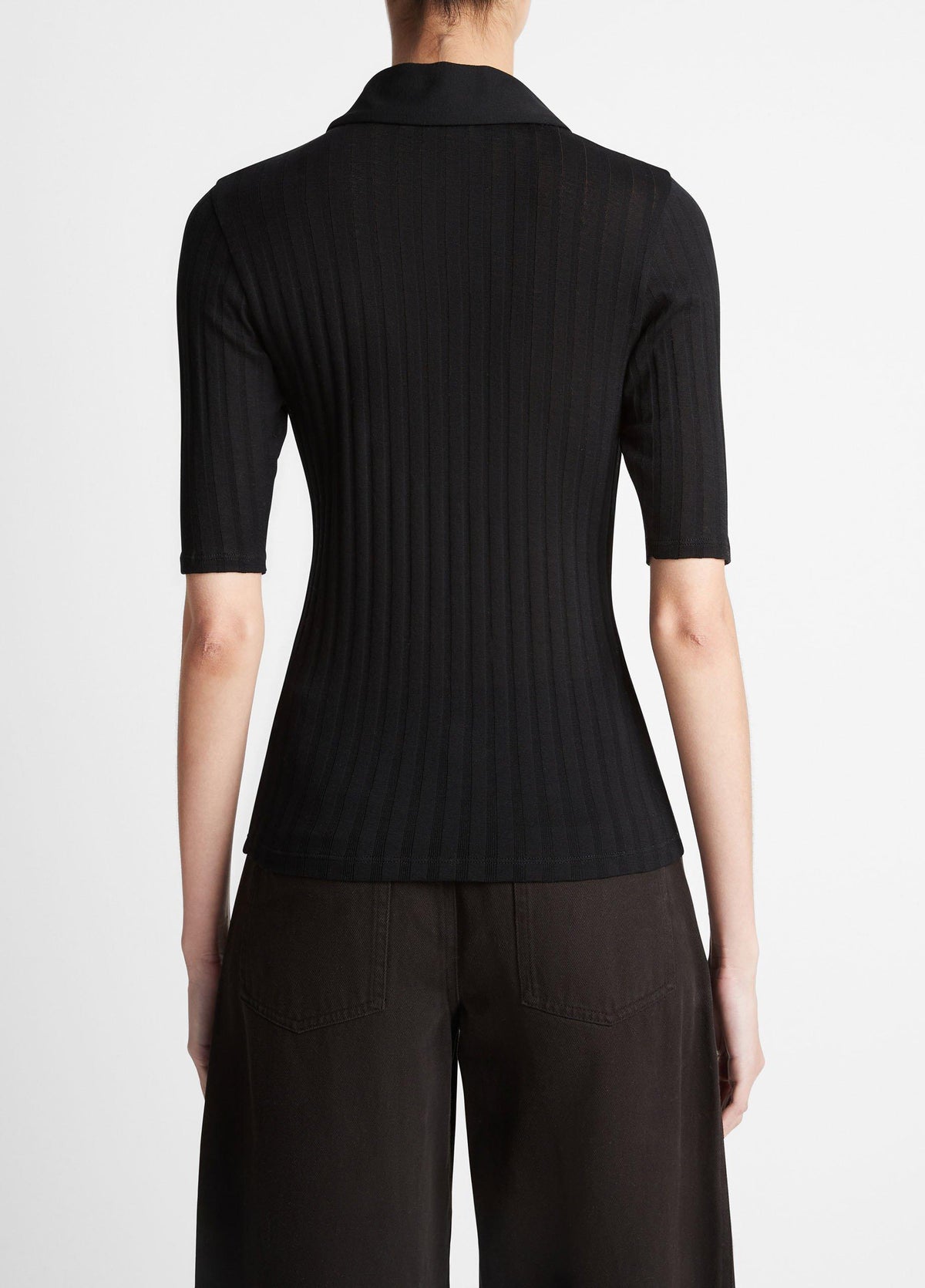 Cotton Elbow-Sleeve Polo Shirt - US 7844