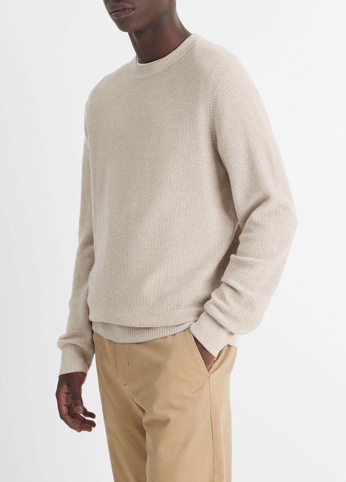 Geo-Jacquard Wool-Blend Crew Neck Sweater - US 3494