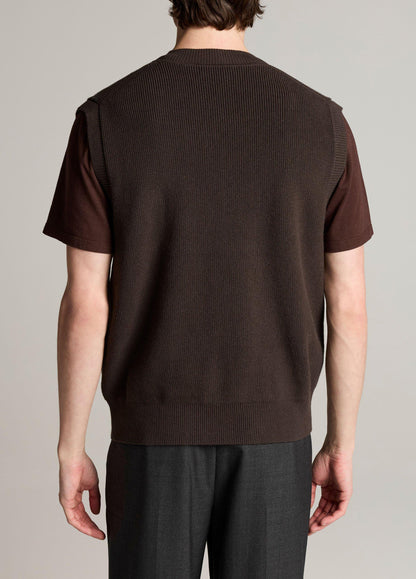 Heirloom Shaker Cotton-Cashmere Sweater Vest - US 6349