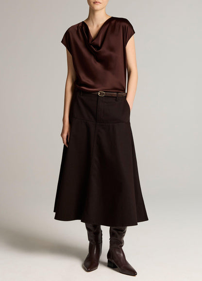 Silk Cowl-Neck Blouse - US 0044