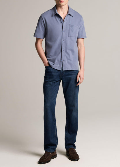 Sueded Cotton Jersey Button-Front Shirt - US 0184