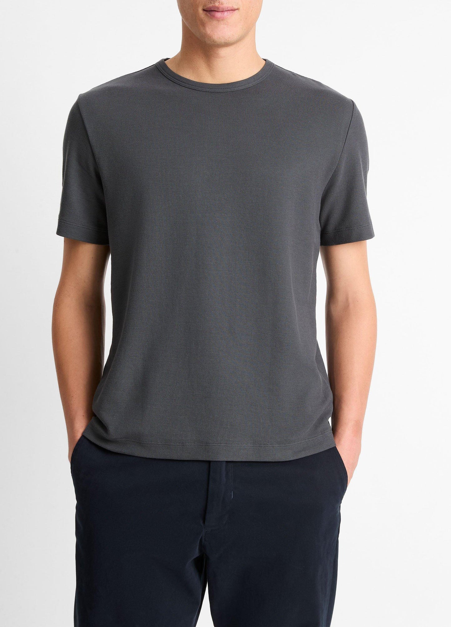 Pima Cotton Piqué Crew Neck T-Shirt - US 5862