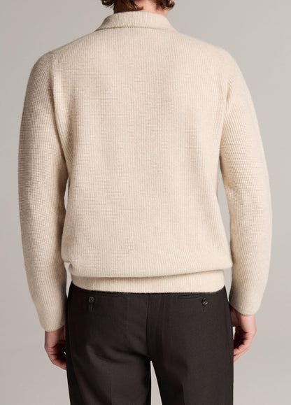Plush Cashmere Thermal Johnny-Collar Sweater - US 2752