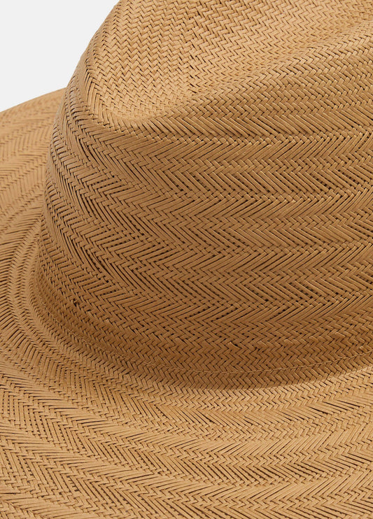 Herringbone-Weave Straw Panama Hat - US 2854