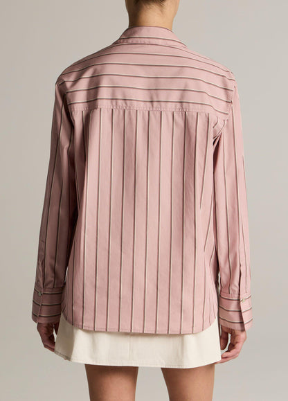 Striped Cotton Relaxed Popover Shirt - US 1335