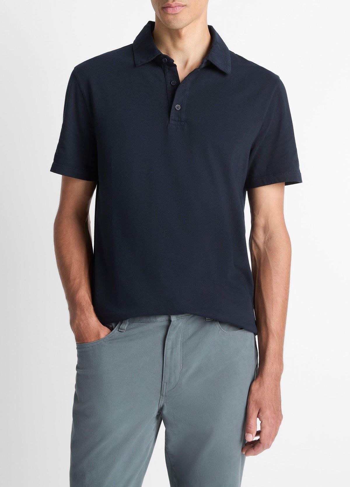 Garment Dye Cotton Polo Shirt - US 3173