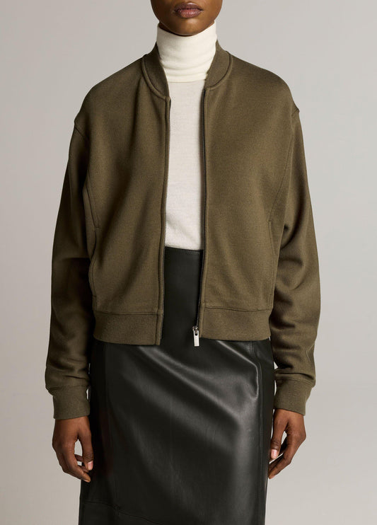 Ponte Knit Bomber Jacket - US 7985