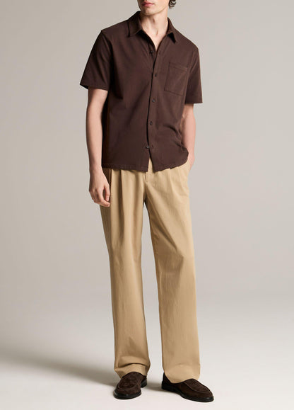 Sueded Cotton Jersey Button-Front Shirt - US 8913