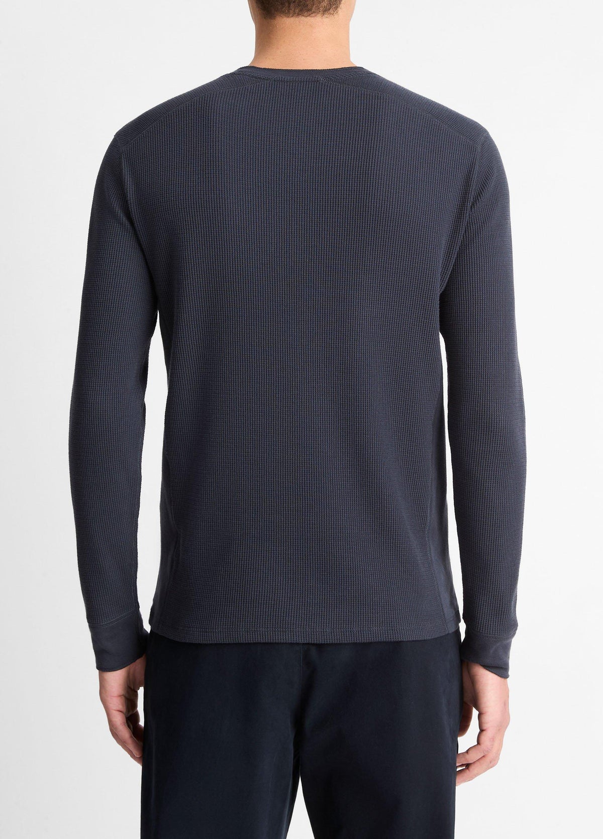 Pima Cotton-Blend Thermal Long-Sleeve Pullover - US 7643
