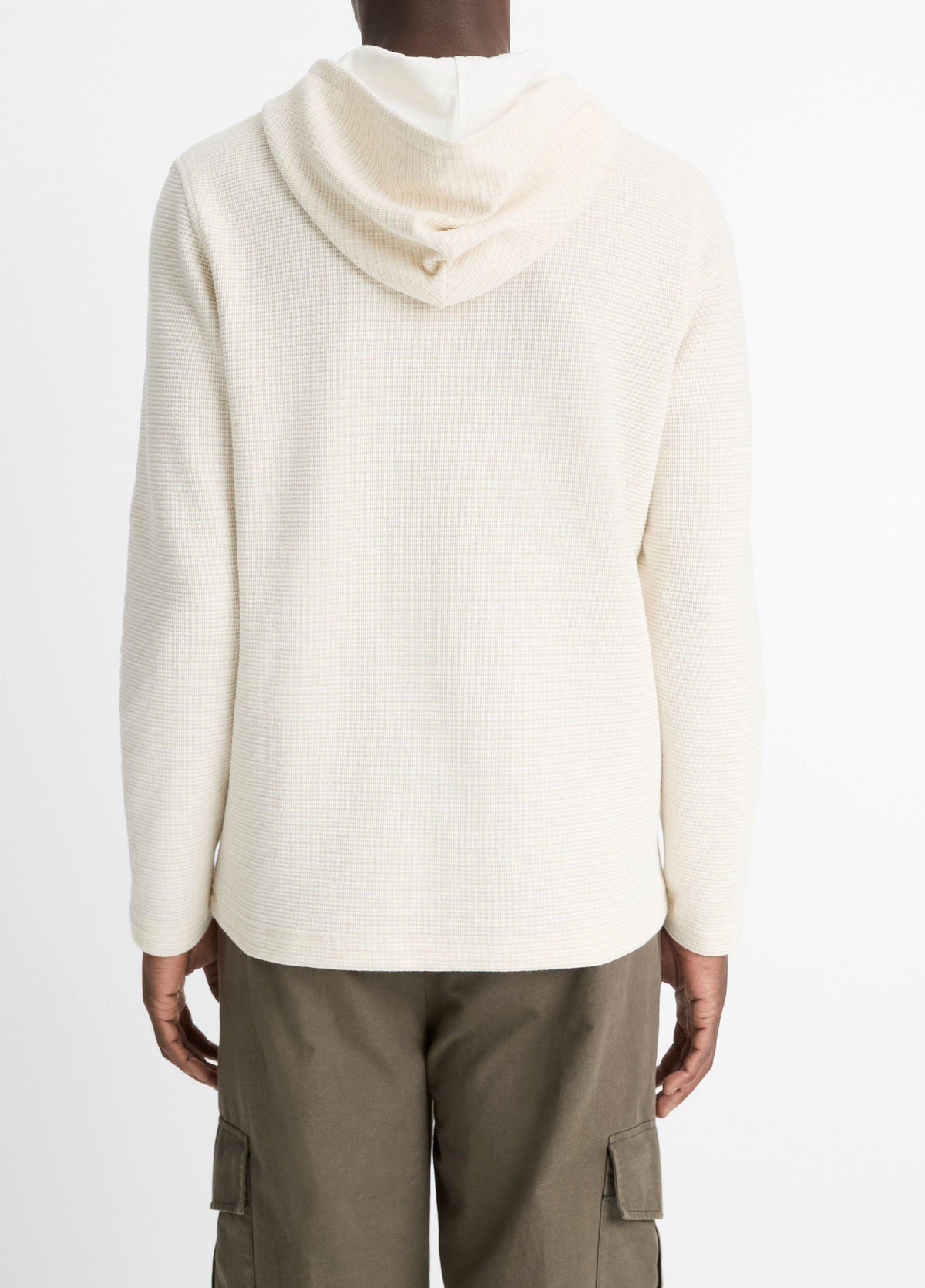 Variegated Stripe Double-Face Cotton-Blend Hoodie - US 4248