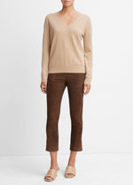 Stretch Suede Split Hem Crop Legging - US 4810