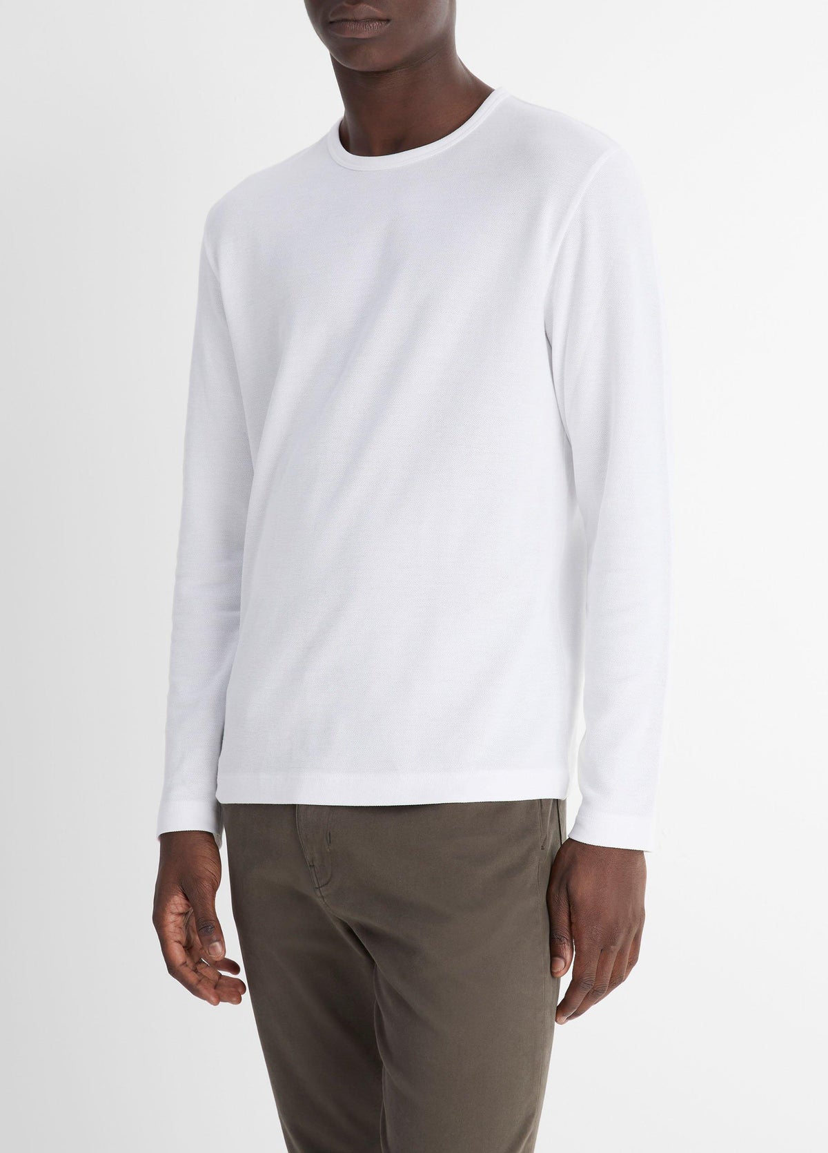 Pima Cotton Piqué Long-Sleeve T-Shirt - US 9242