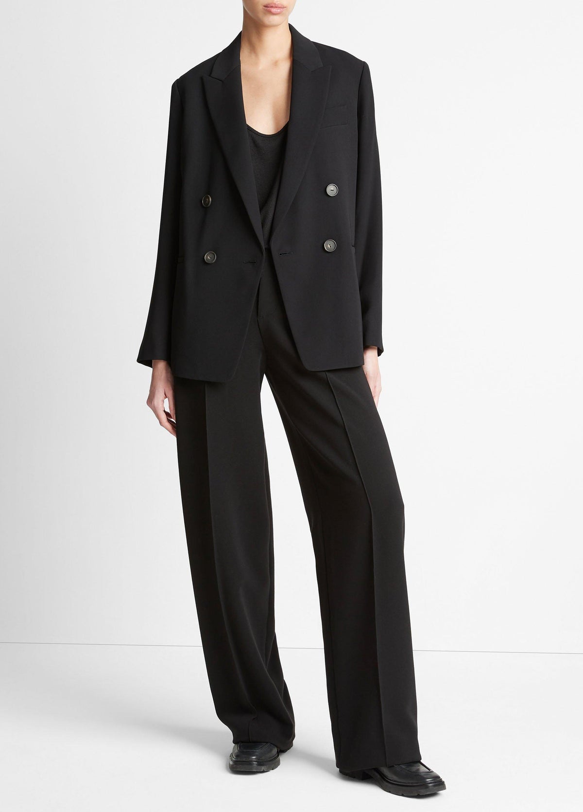 Crepe Double-Breasted Blazer - US 4056