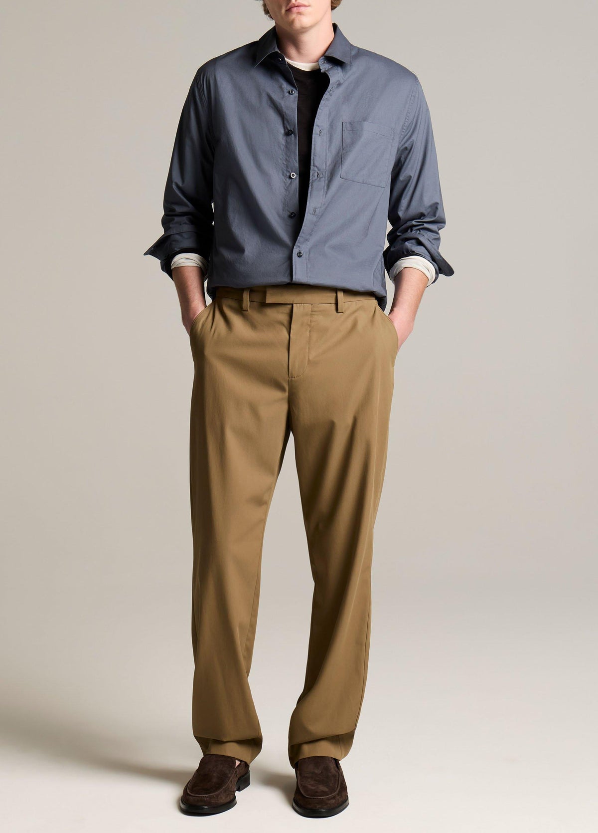 Cotton Poplin Button-Front Shirt - US 2471