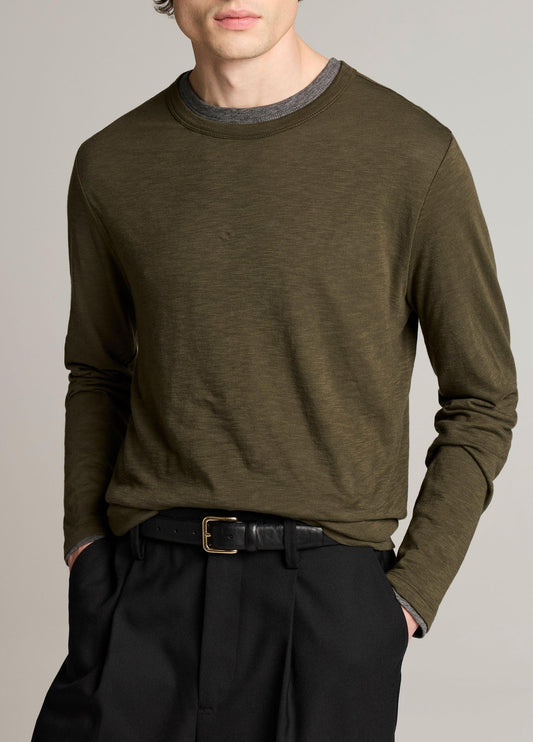 Slub Pima Cotton Double-Layer T-Shirt - US 4928