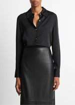 Silk-Blend Slim Button-Front Blouse - US 3948