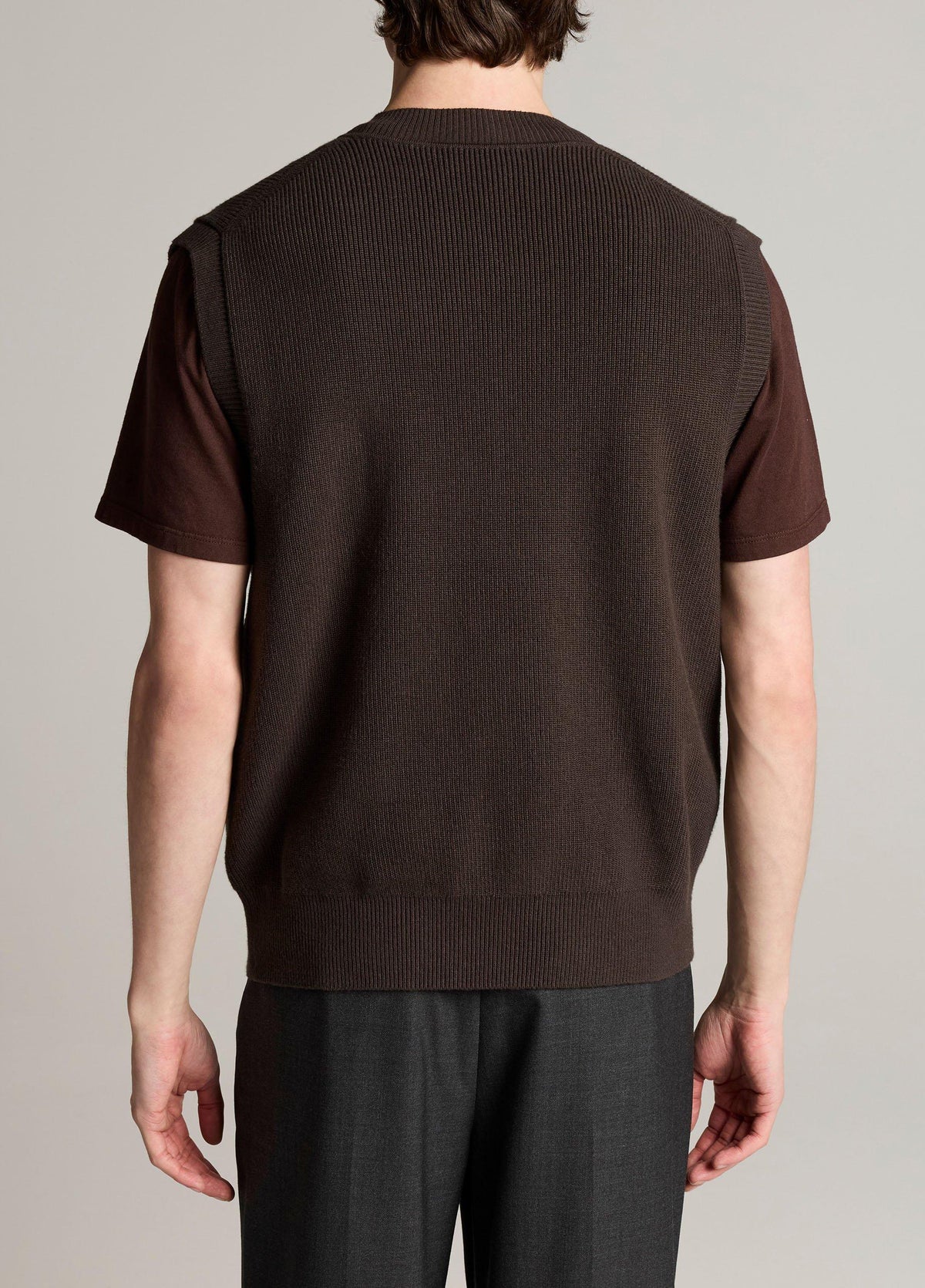 Heirloom Shaker Cotton-Cashmere Sweater Vest - US 6349