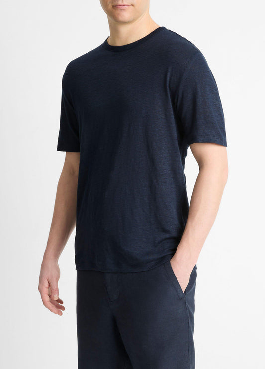 Linen Crew Neck T-Shirt - US 5943