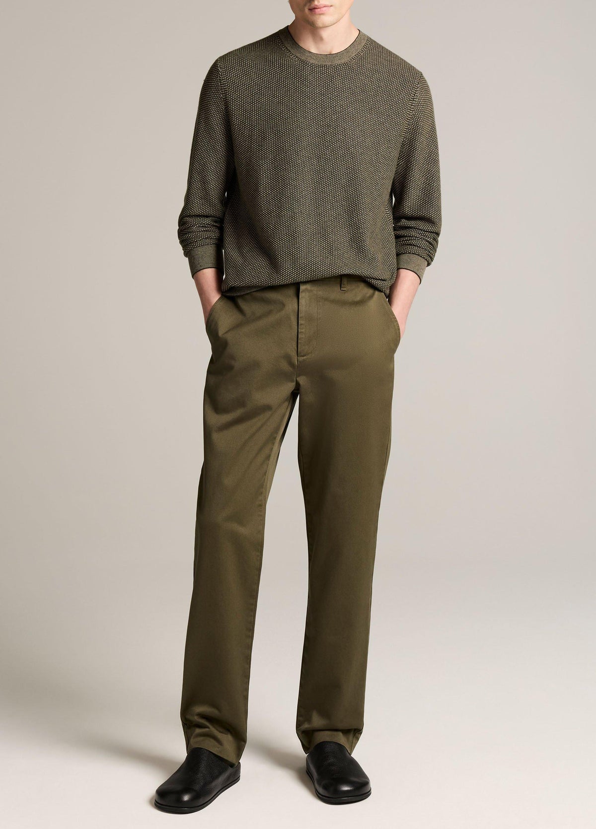 Geo-Jacquard Wool-Blend Crew Neck Sweater - US 7601