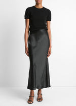 Satin Side-Slit Slip Skirt - US 7267