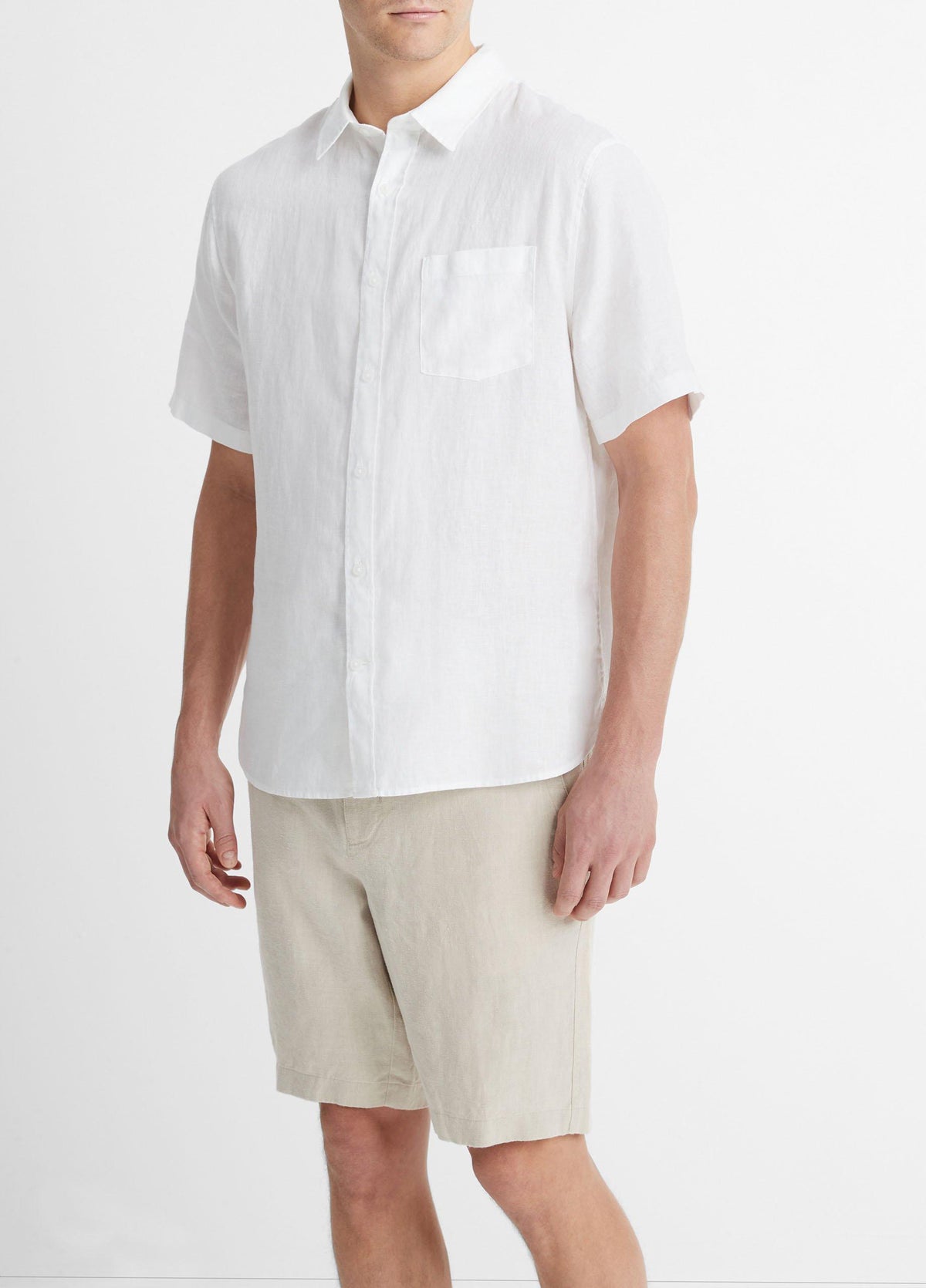 Linen Short-Sleeve Shirt - US 8917