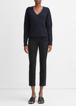 Stretch Suede Split Hem Crop Legging - US 7355