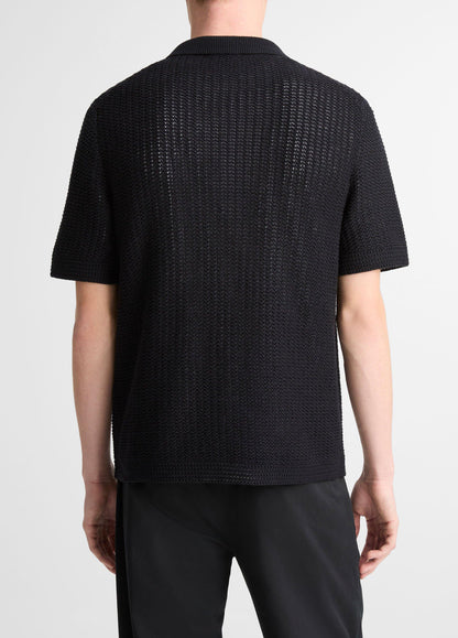 Cotton Crochet Button-Front Shirt - US 4902