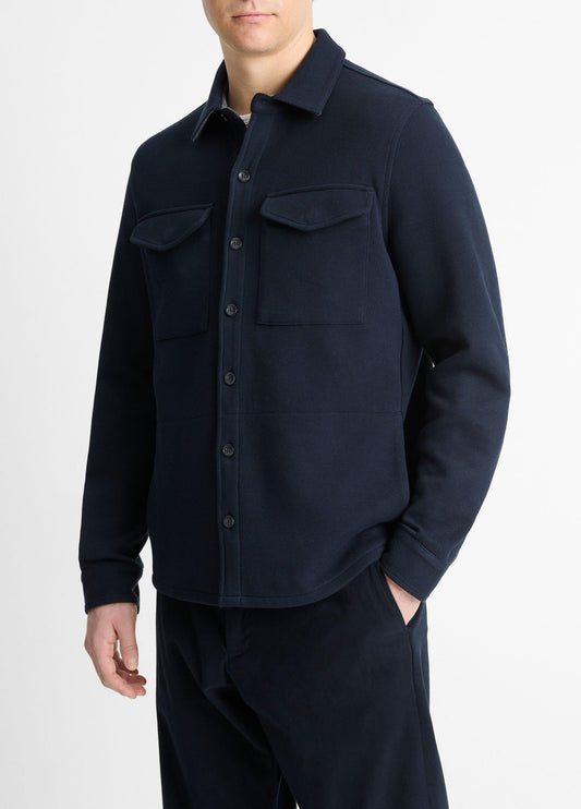 Double-Knit Cotton-Blend Piqué Shirt Jacket - US 2497