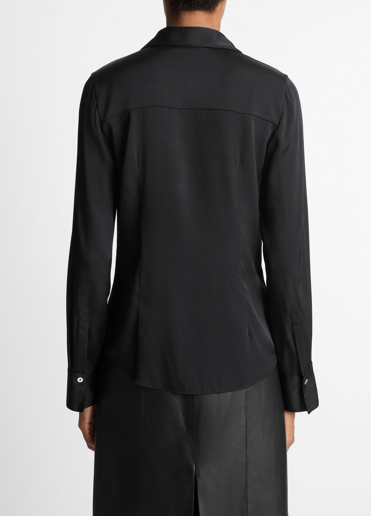 Silk-Blend Slim Button-Front Blouse - US 3948