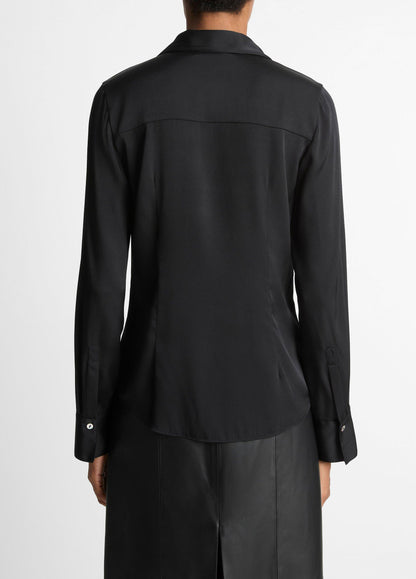Silk-Blend Slim Button-Front Blouse - US 3948