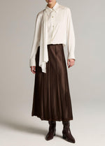 Raw-Edge Satin Skirt - US 0217