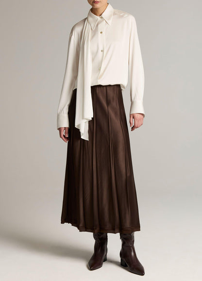Raw-Edge Satin Skirt - US 0217